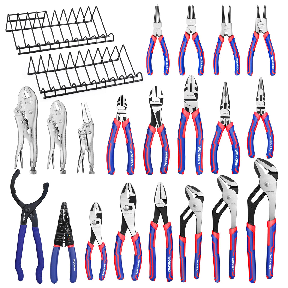 WORKPRO 20-piece pliers set packaging for DIY projects.