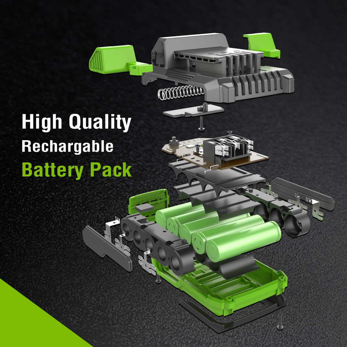 WORKPRO 20V battery pack side view emphasizes balance and slim profile.