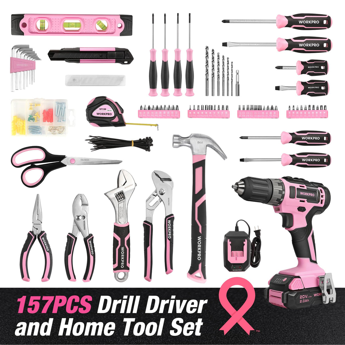 WORKPRO 20V cordless drill driver ready for DIY tasks
