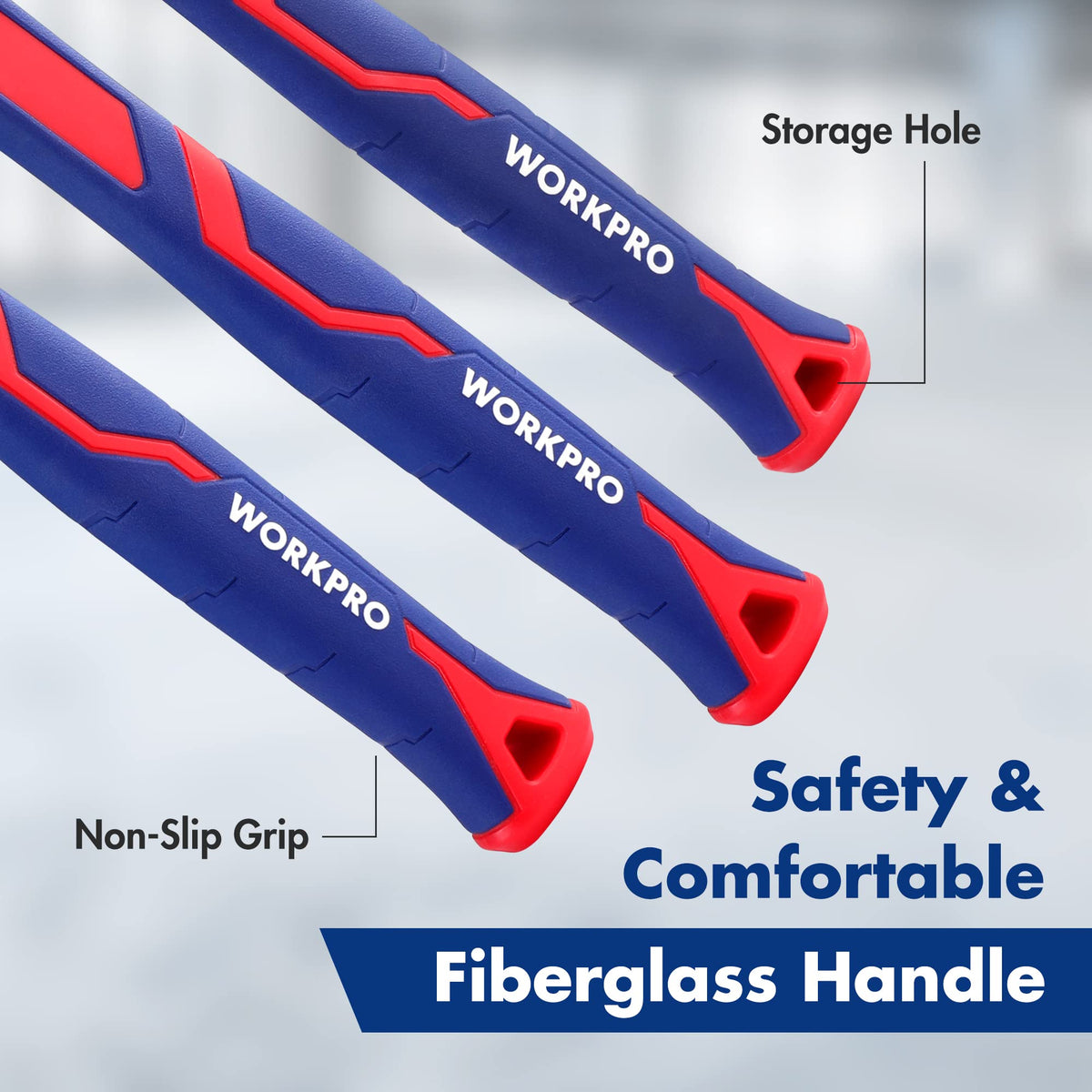 WORKPRO 22oz double-faced mallet with replaceable heads for surface protection.