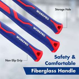 WORKPRO 22oz double-faced mallet with replaceable heads for surface protection.