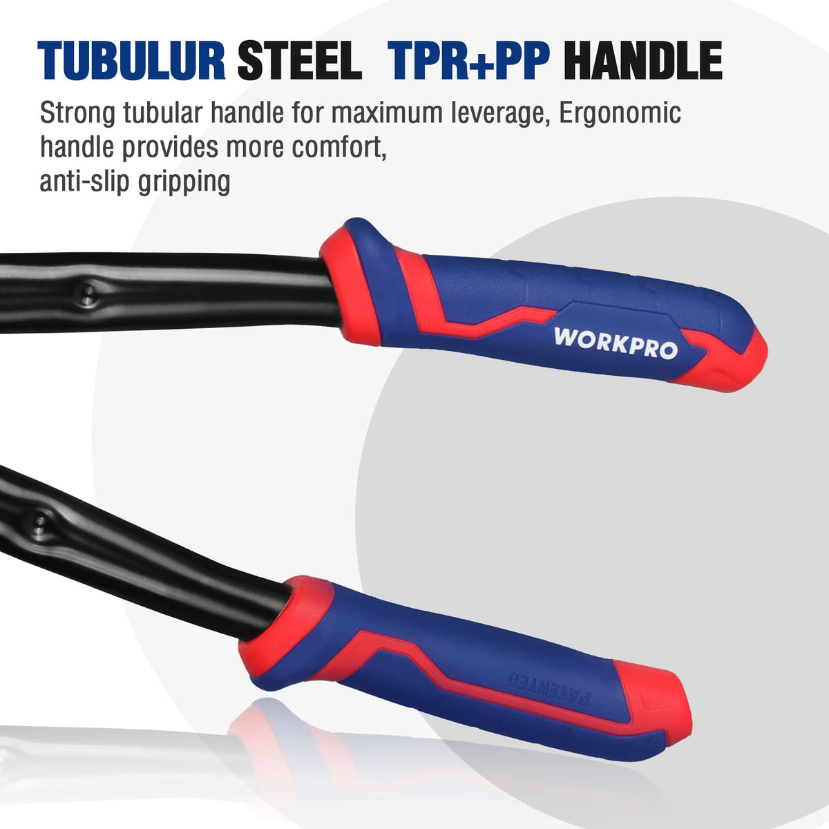 WORKPRO lever-action design delivers extra leverage for tough cuts.