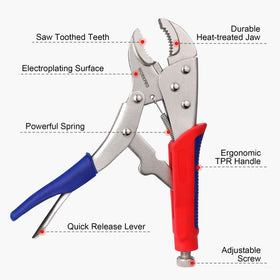 WORKPRO 7-inch curved jaw locking pliers ready for gripping curved surfaces