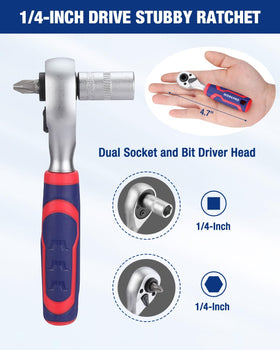 WORKPRO 72-tooth ratchet delivers smooth operation in small spaces.