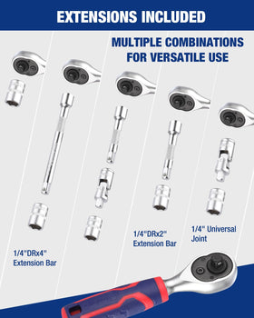 WORKPRO dual-head ratchet and bit driver switching tasks easily.