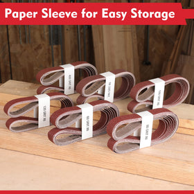 WORKPRO 120 grit sanding belt for finer prep on edges and joints