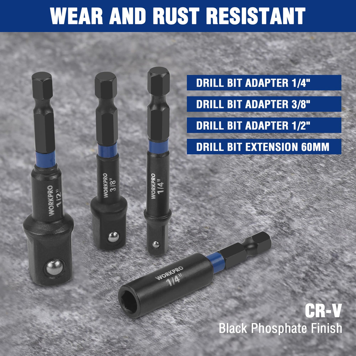 WORKPRO 38mm metric nut drivers cover common metric sizes with strong grip