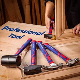 WORKPRO 3lb sledge hammer with black coating delivering durable, long-lasting strikes.