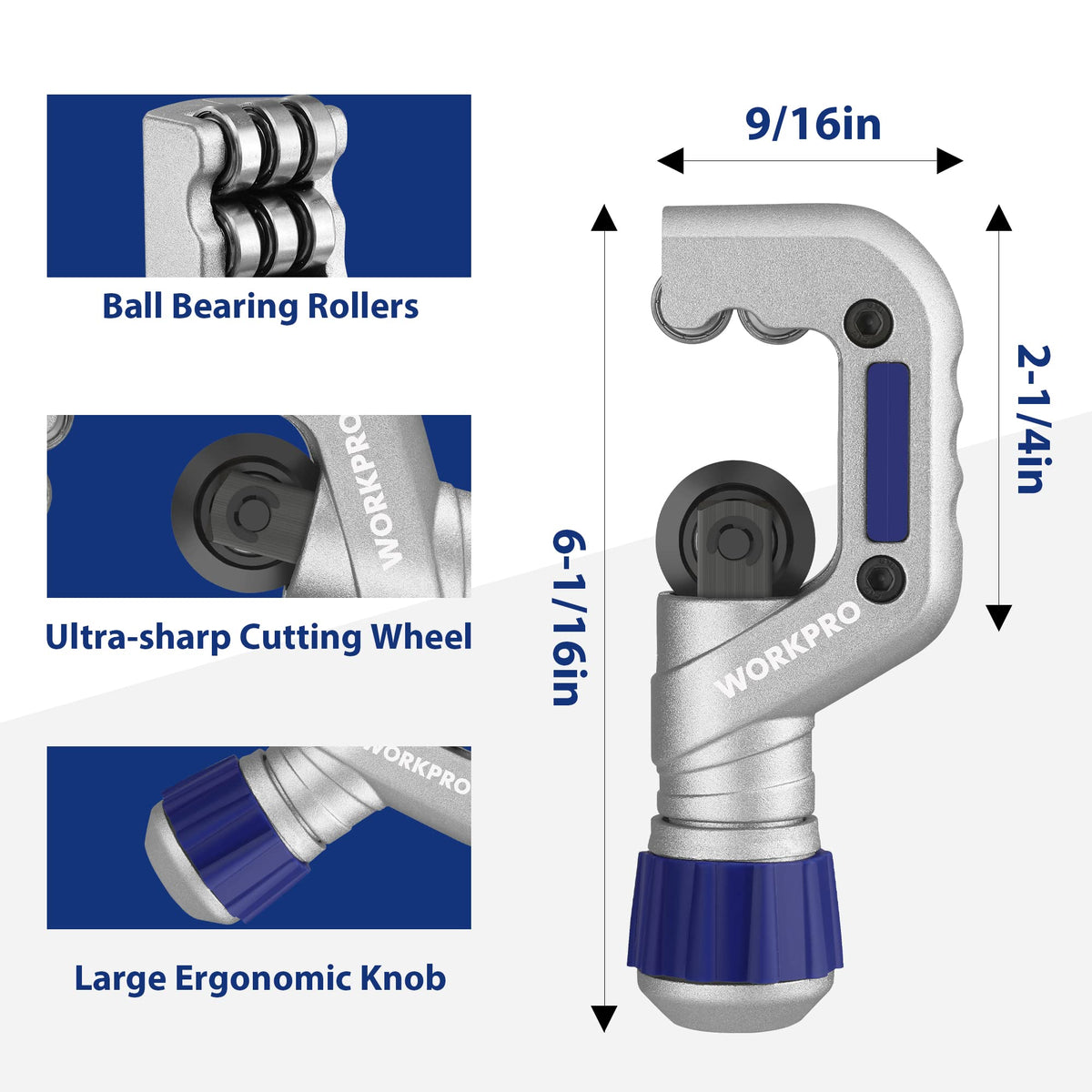 WORKPRO 3PC mini cutter with deburring-tool shown smoothing burrs for clean fittings.