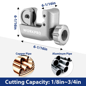 WORKPRO 3PC tubing cutter set ultra-sharp-wheel delivers effortless, clean pipe ends.