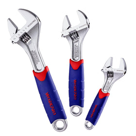 WORKPRO 3-piece adjustable wrench set with 10-inch focus, ideal for larger fasteners.