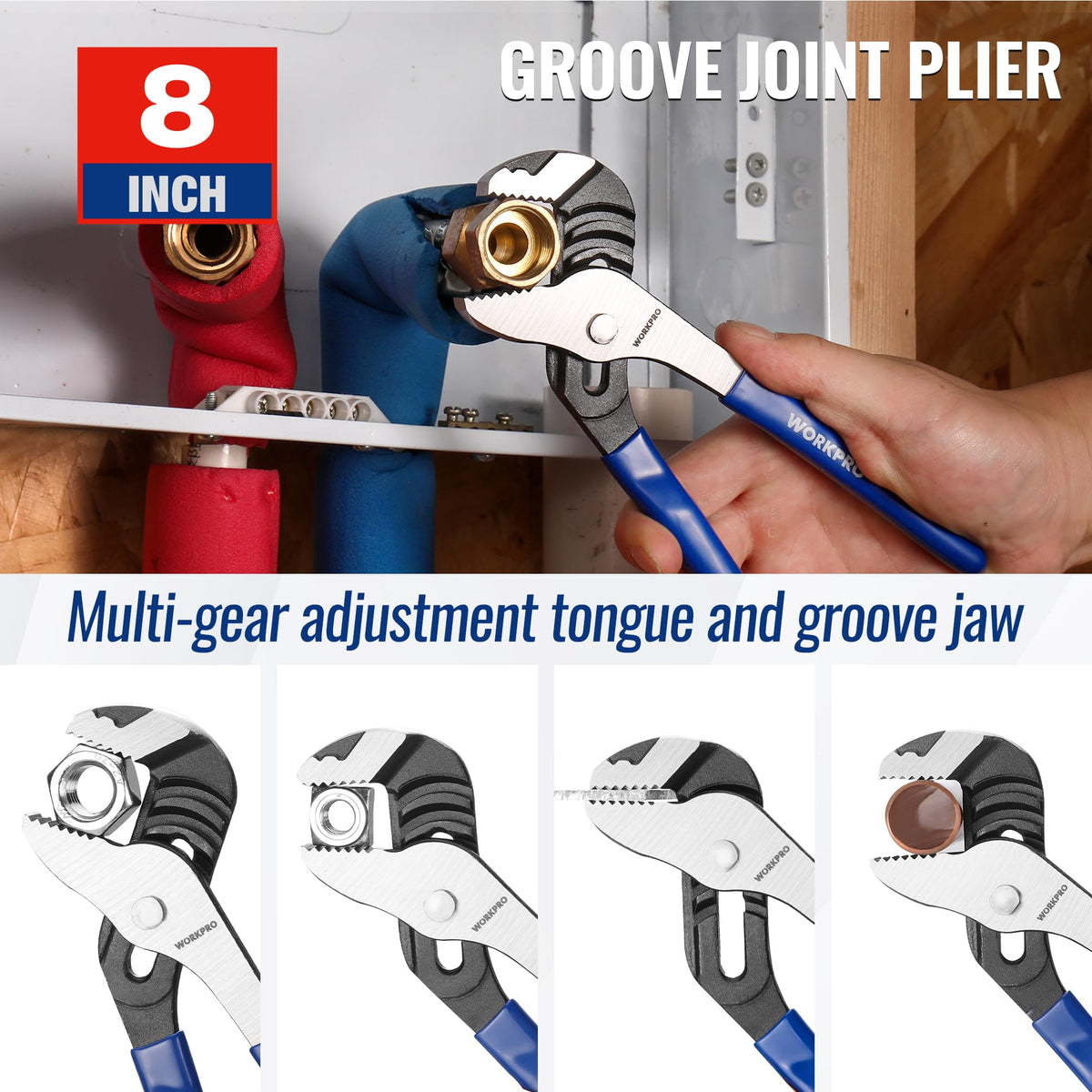 WORKPRO three-piece pliers set displayed together for DIY and home use