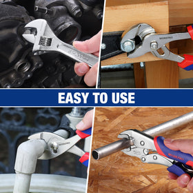 WorkPRO 4-piece tool kit supports efficient home repairs with durable, corrosion-resistant tools.