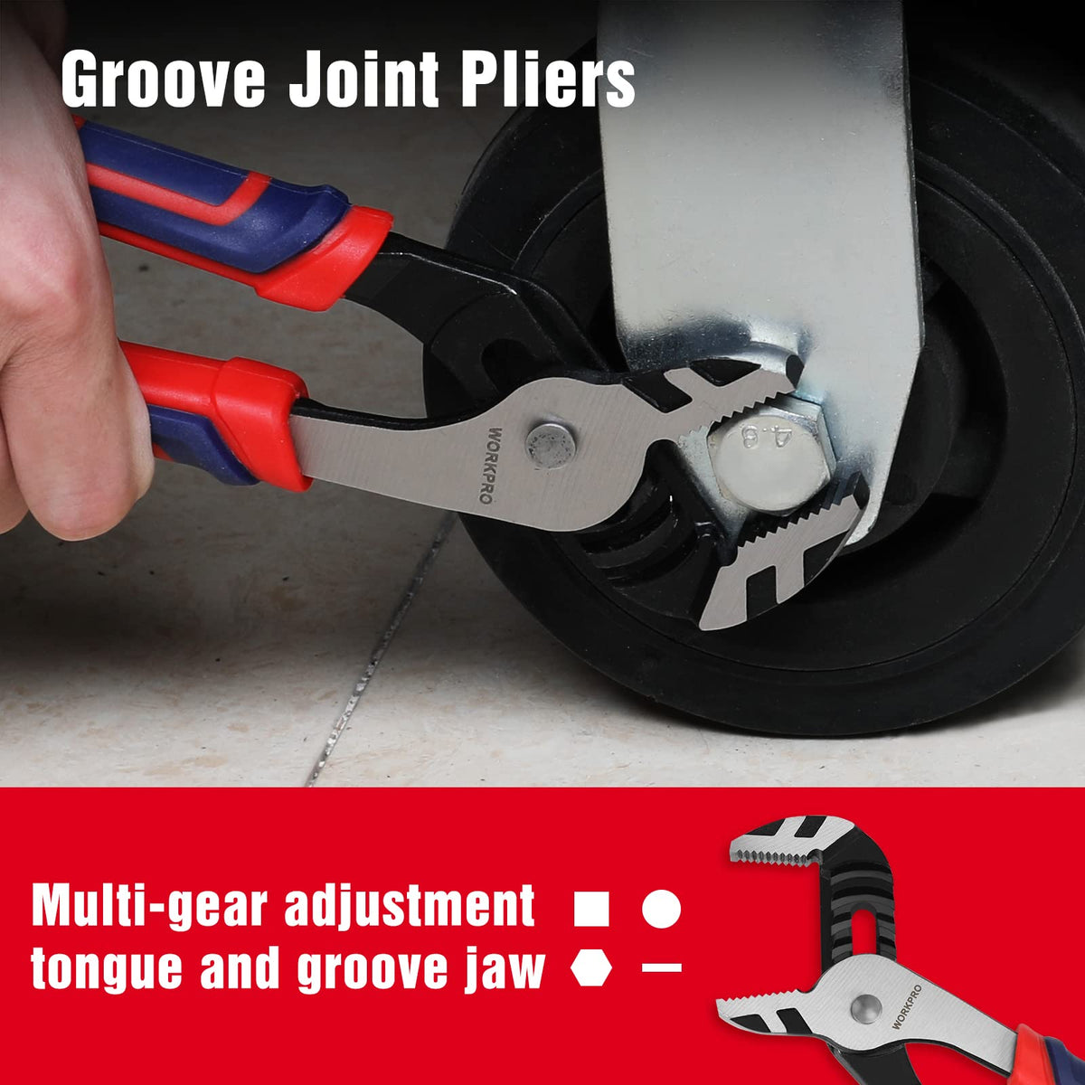 WORKPRO red handle pliers for quick tool identification