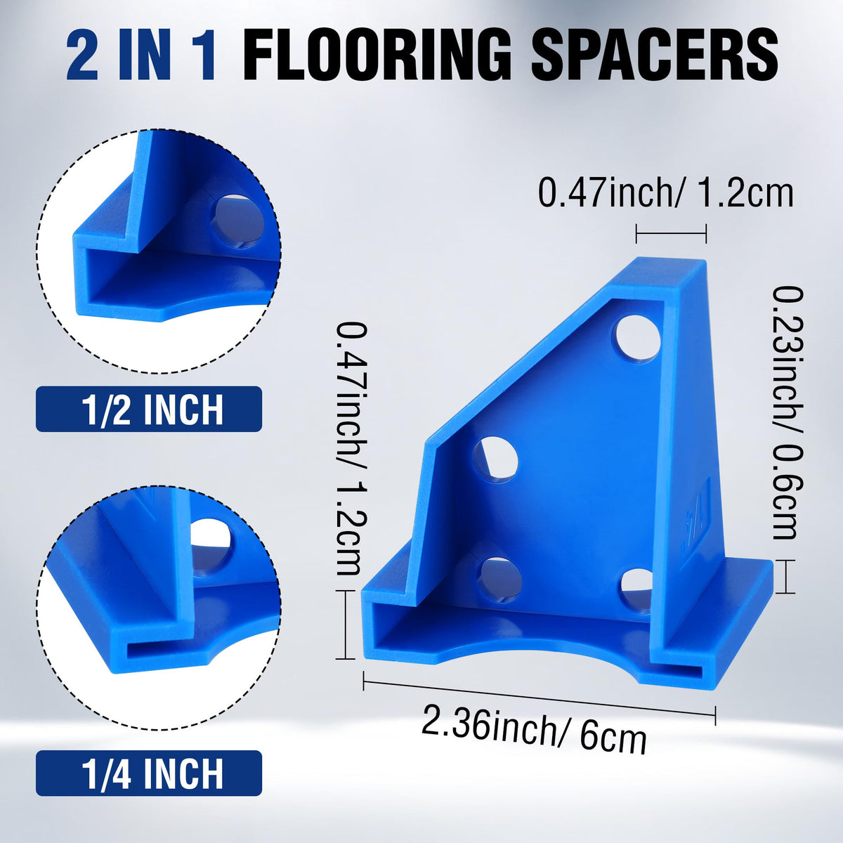Workpro spacers feature a stable triangle design for upright placement.