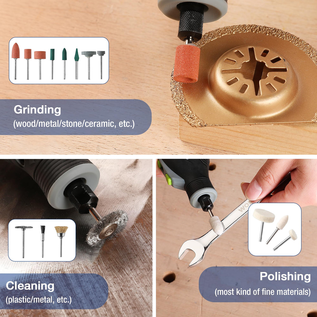 WORKPRO compatibility with Dremel and Milwaukee for flexible upgrades.