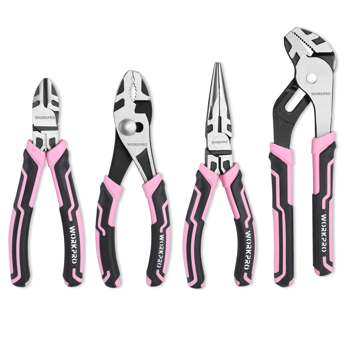 WORKPRO 4-Piece Pliers Set long nose pliers offering precise gripping for tasks