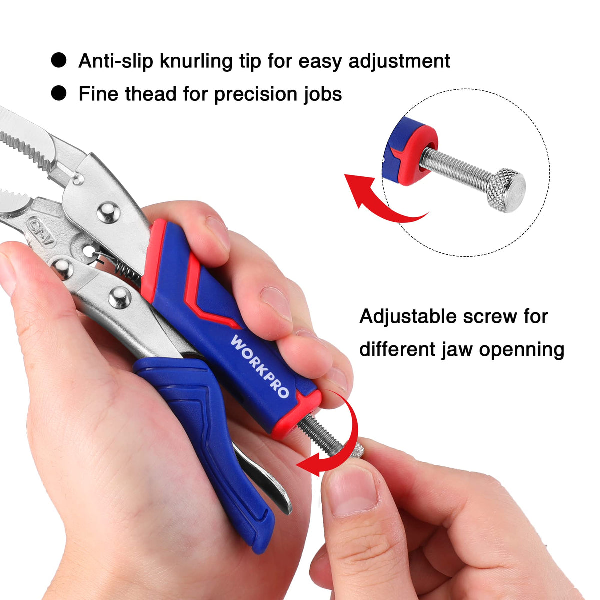 WORKPRO 6-1/2-inch long nose locking pliers for precise alignment and reach