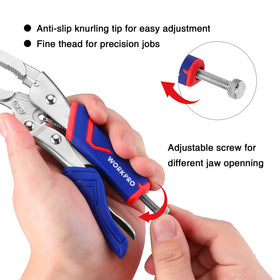 WORKPRO 6-1/2-inch long nose locking pliers for precise alignment and reach