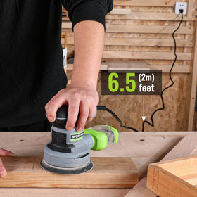 WORKPRO sander features hook-and-loop plate for quick sandpaper changes during rapid workflow on busy projects