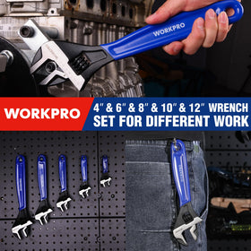 WORKPRO 12-inch adjustable wrench for heavy-duty fasteners
