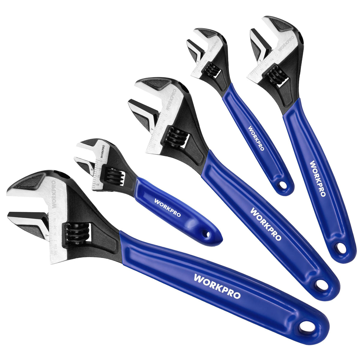 WORKPRO 4-inch adjustable wrench with smooth jaw for tight spots