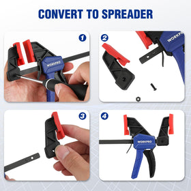 WORKPRO clamp delivers up to 50 lbs of hold for sturdy small objects.
