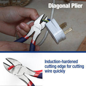 WORKPRO 6-inch diagonal pliers close-up for clean cuts