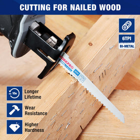 WORKPRO 6-inch metal blades 14TPI pack for efficient metal cutting.