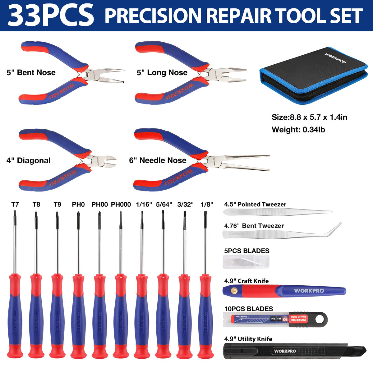 WORKPRO 6-inch needle nose plier delivers precise grip for delicate work