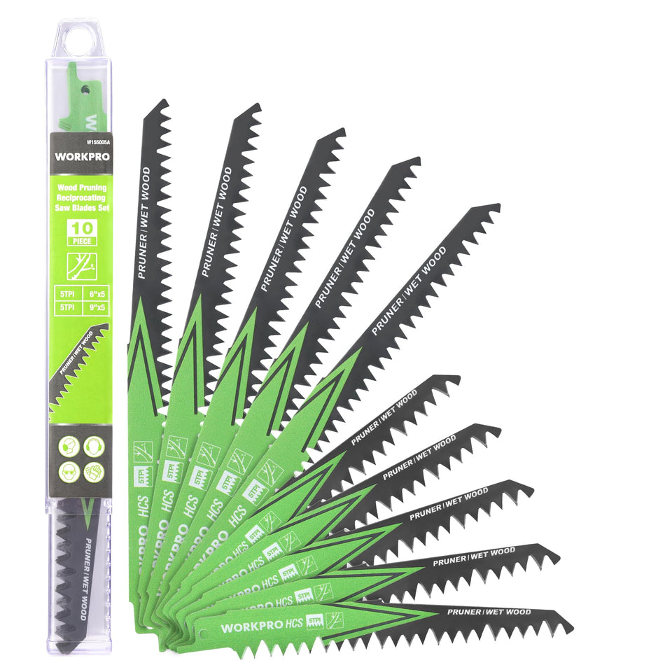 WORKPRO 6-inch pruning blade 5TPI for quick, precise branch cuts