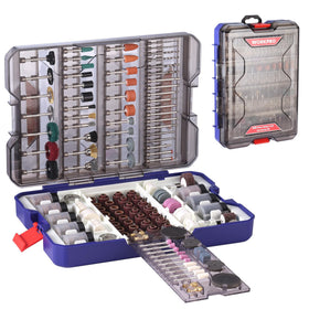WorkPRO 698-piece kit case open with versatile accessories for DIY projects.
