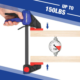 WORKPRO 6-inch bar clamp jaw close up showing non-marring pad