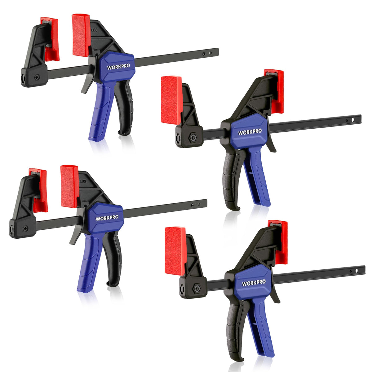 WORKPRO 6-inch mini F-clamp secures delicate pieces with precise grip during woodworking.