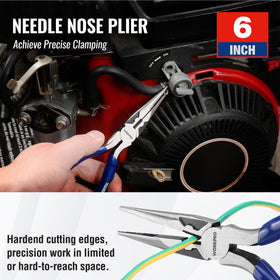 WORKPRO 6-inch slip-joint pliers with adjustable jaws for versatile gripping