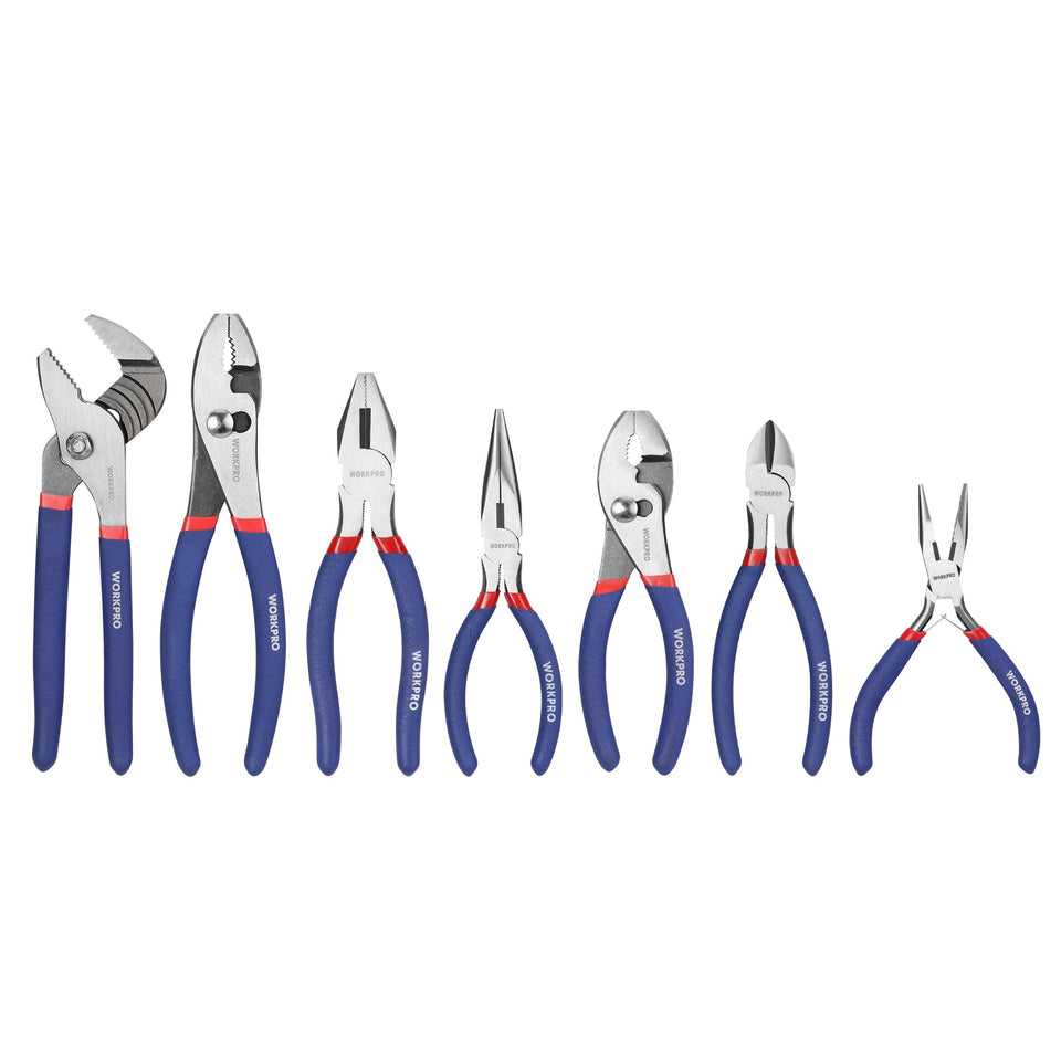 WORKPRO 7-piece pliers set full view for versatile DIY tasks