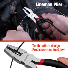WORKPRO 6-inch long-nose pliers reaching tight spots with control.