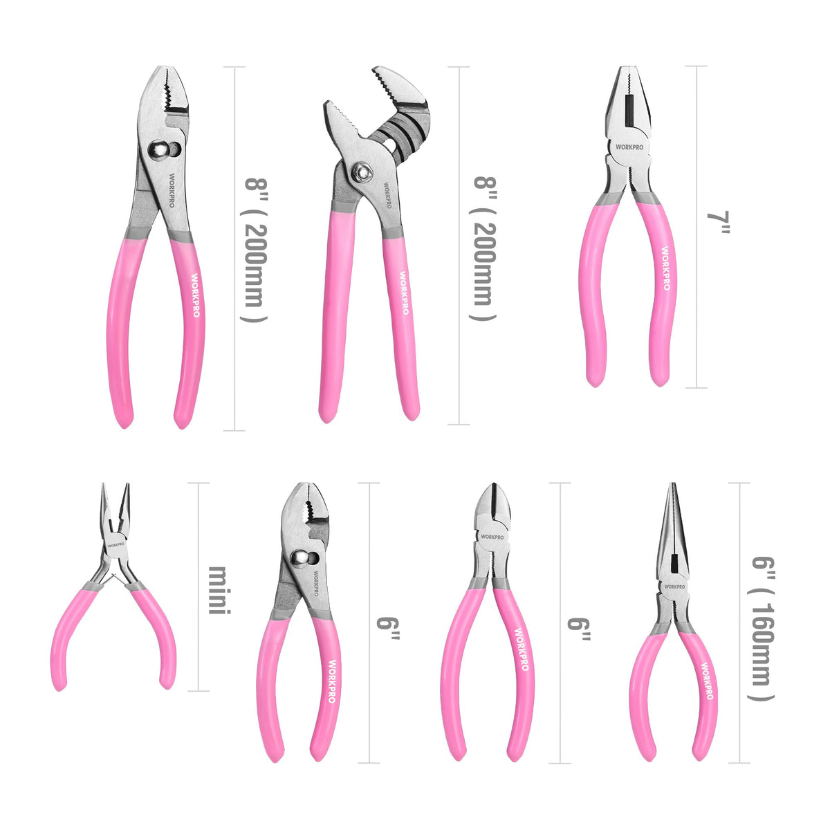 WorkPRO 6-inch slip-joint pliers for compact reach in tight spots.