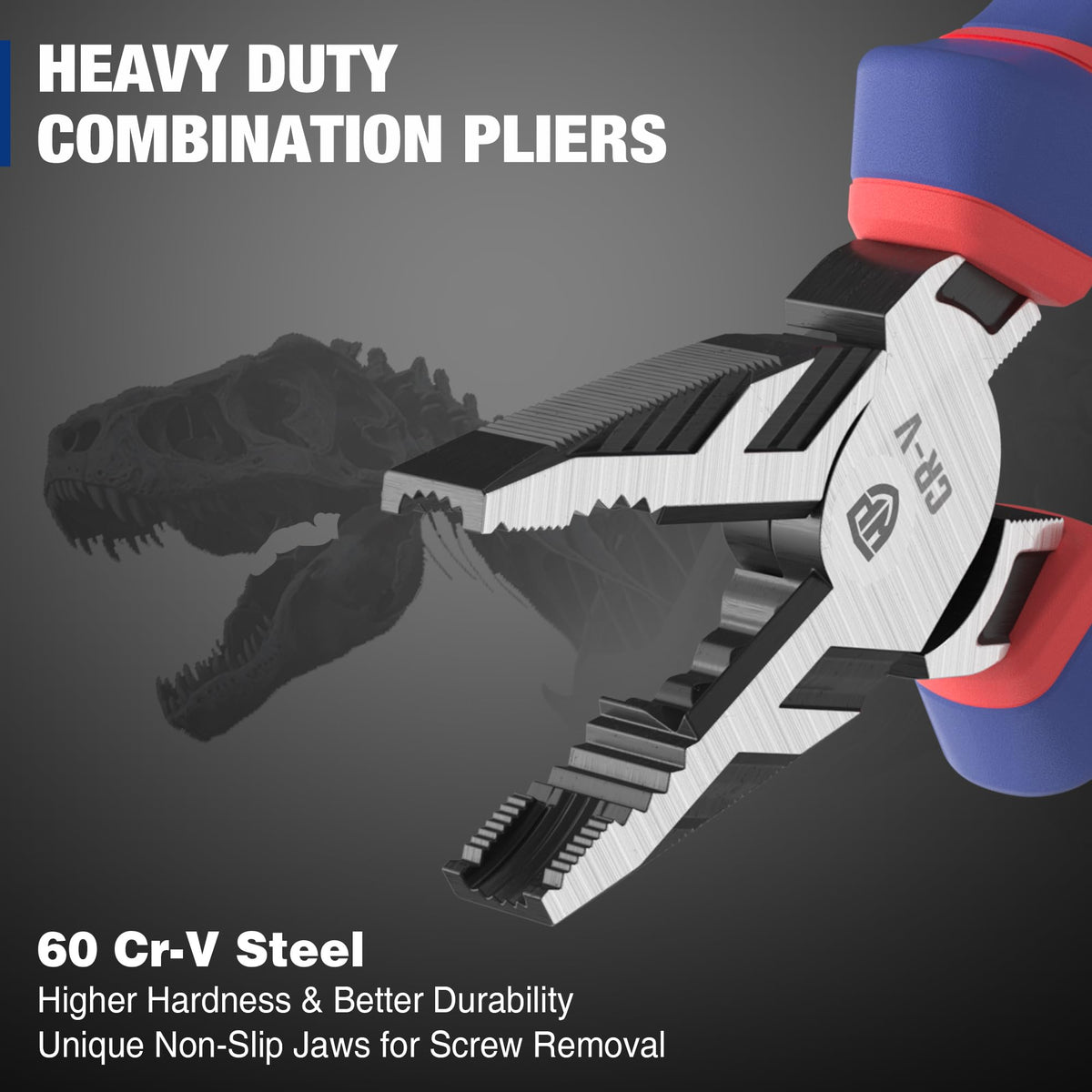WORKPRO Linesman Pro side view highlights rugged chrome vanadium construction for durability