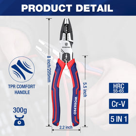 WORKPRO linesman pliers in action demonstrating high-leverage cutting for tough wires