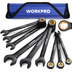 WORKPRO 9-piece anti-slip ratcheting wrenches improve bolting control