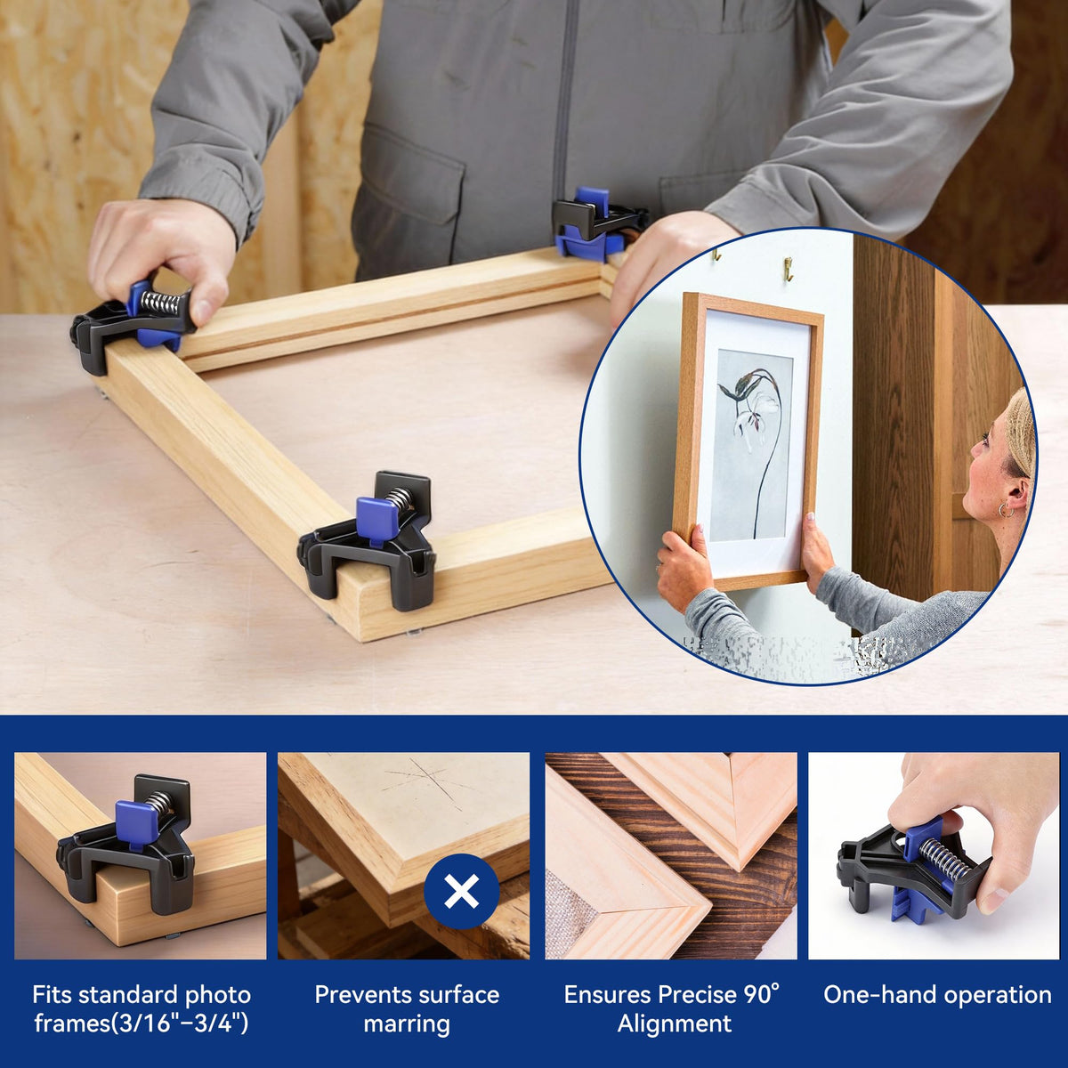 WORKPRO ABS corner clamp delivers durable performance for small woodworking projects.