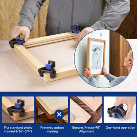 WORKPRO ABS corner clamp delivers durable performance for small woodworking projects.