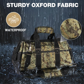 WORKPRO adjustable padded shoulder strap provides comfortable carry.
