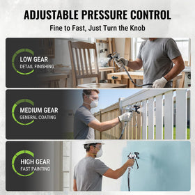 WORKPRO adjustable pressure control lets you tailor spray for different surfaces.