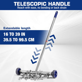 WORKPRO adjustable telescoping handle extends from 16 to 39 inches for hard-to-reach spots.