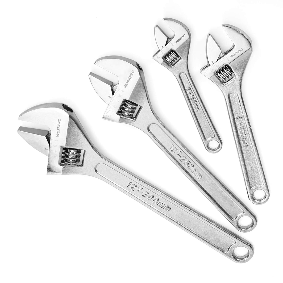 WORKPRO adjustable wrench 6-inch in hand for precise tightening in tight spaces