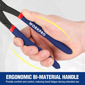 WORKPRO angled teeth bite into pipes, rods, and fasteners for strong hold.