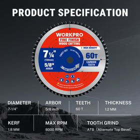 WORKPRO ATB tooth geometry close-up highlighting precise crosscuts