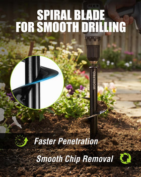 WORKPRO auger bit fence post holes for sturdy outdoor installations.